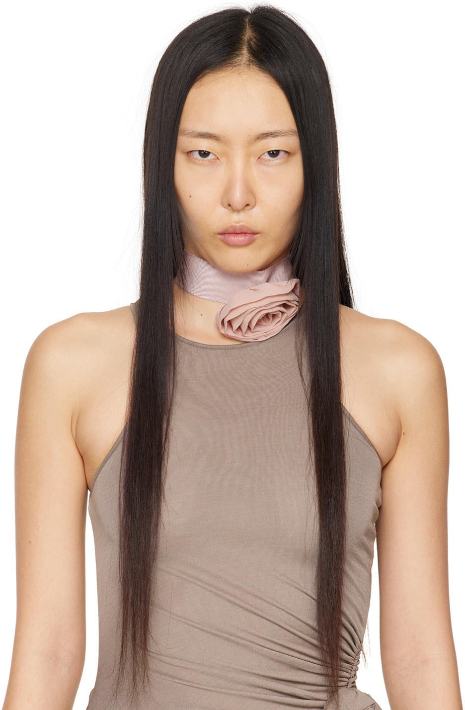 Blumarine Lobster Clasp And Rose Necklace In Yellow