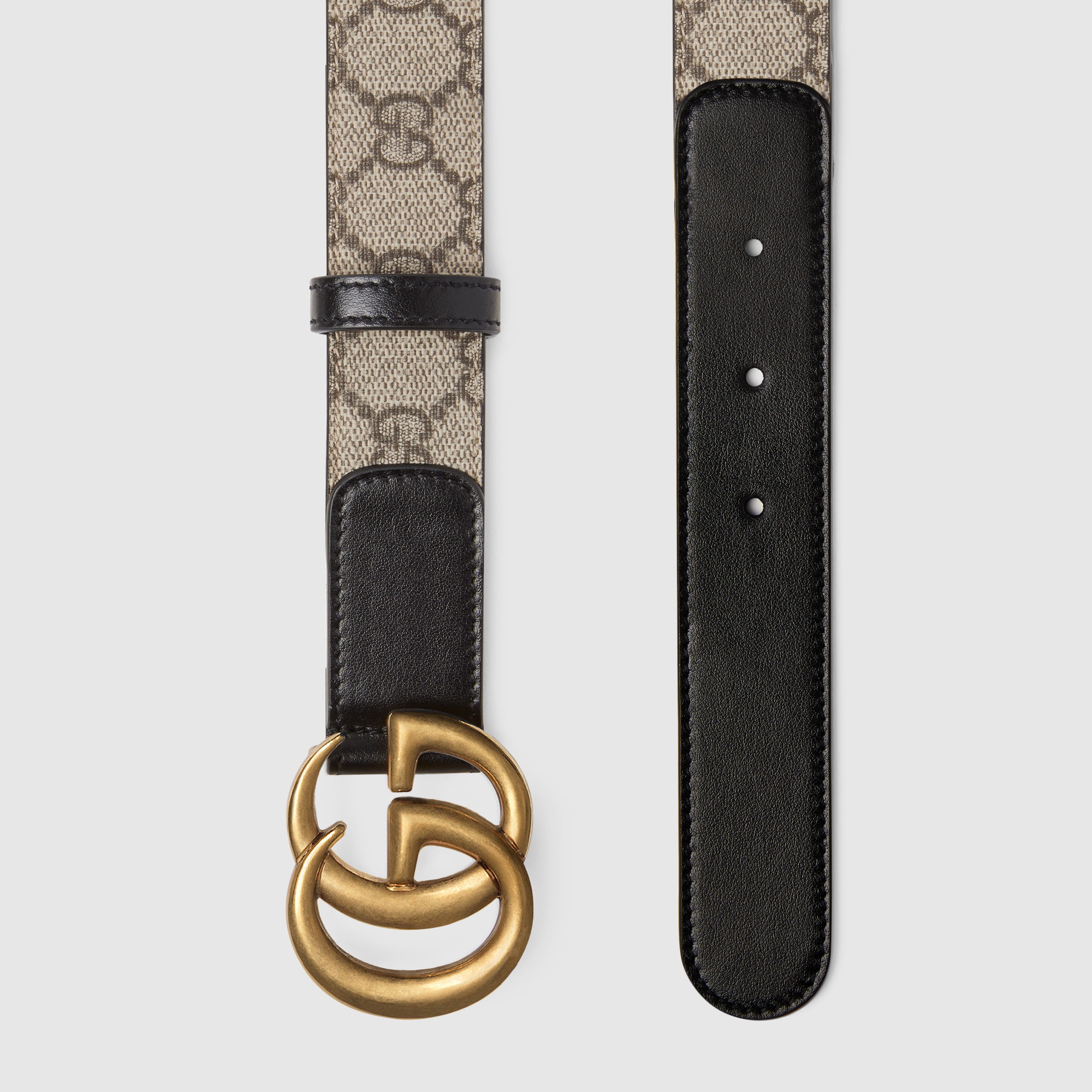 Gucci Classic Canvas Belt With Signature Logo Buckle In Black
