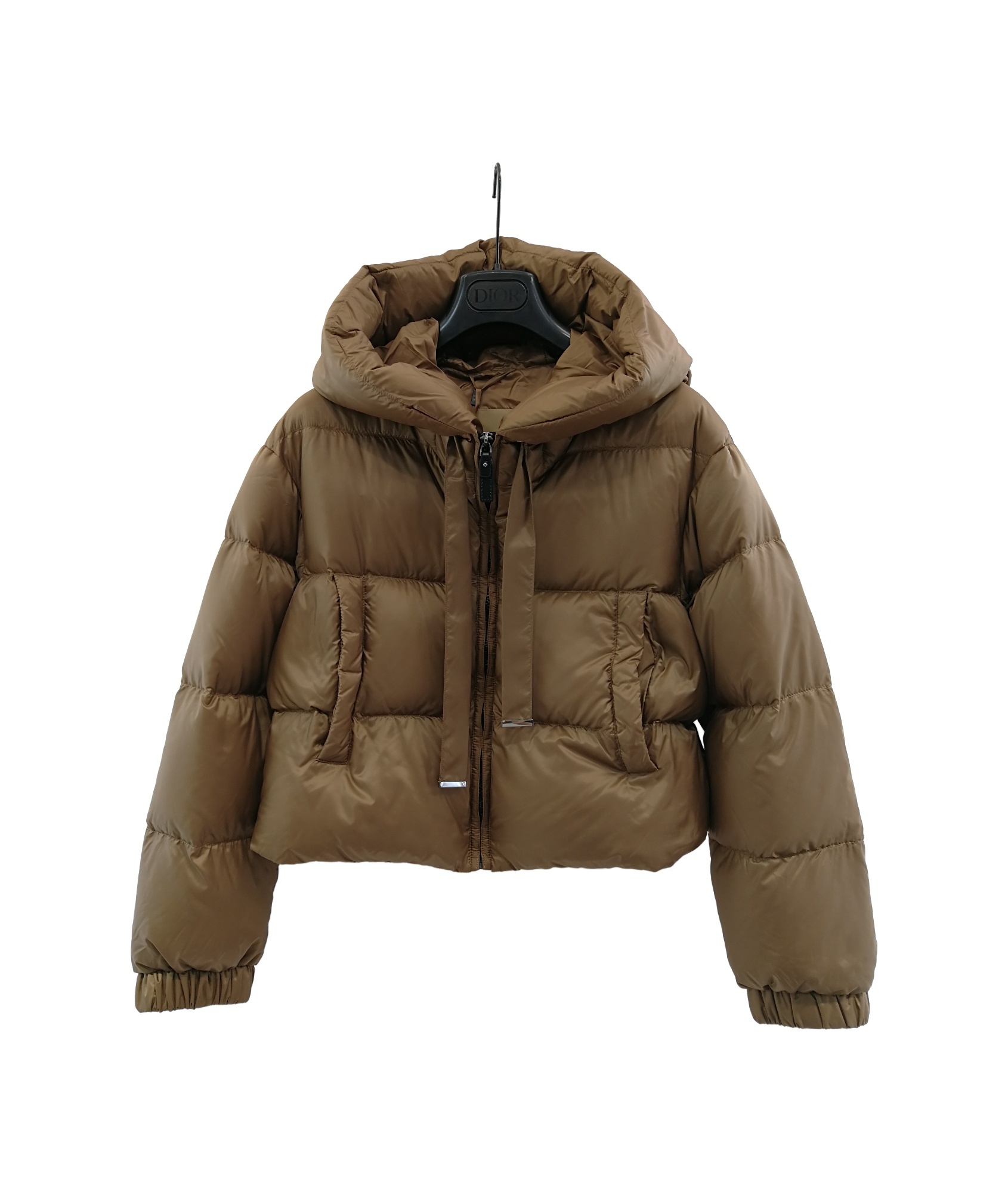 Max Mara Long-sleeved Down Jacket In Brown