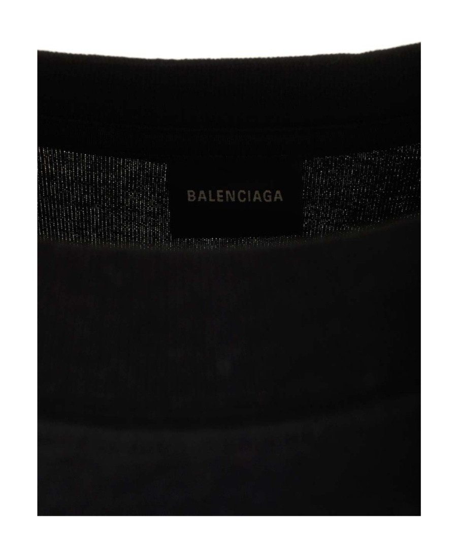Balenciaga Handwritten Rhinestone-embellished T-shirt In Black