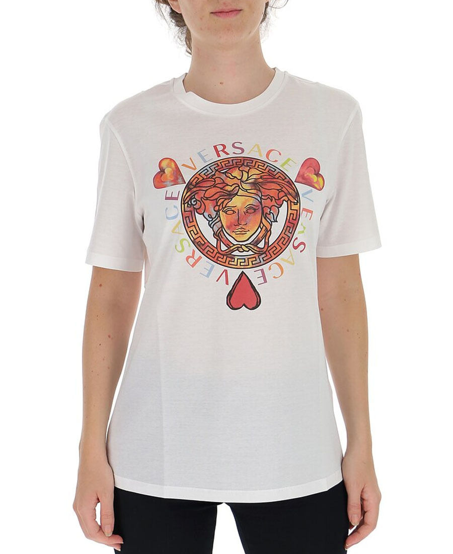 Versace Pattern Printed T-shirt In White