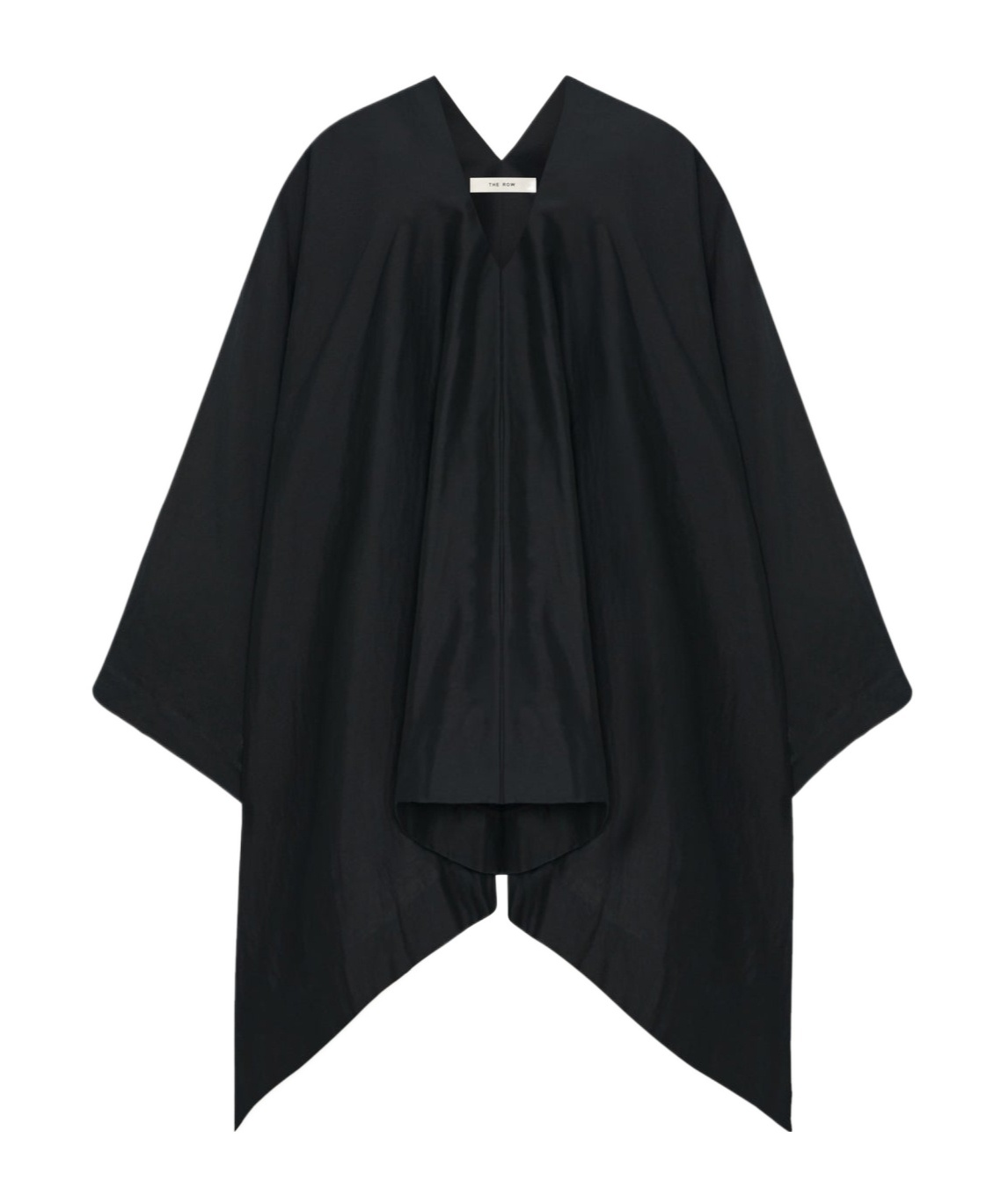 The Row Cedar Cotton And Silk Blend Poncho In Black