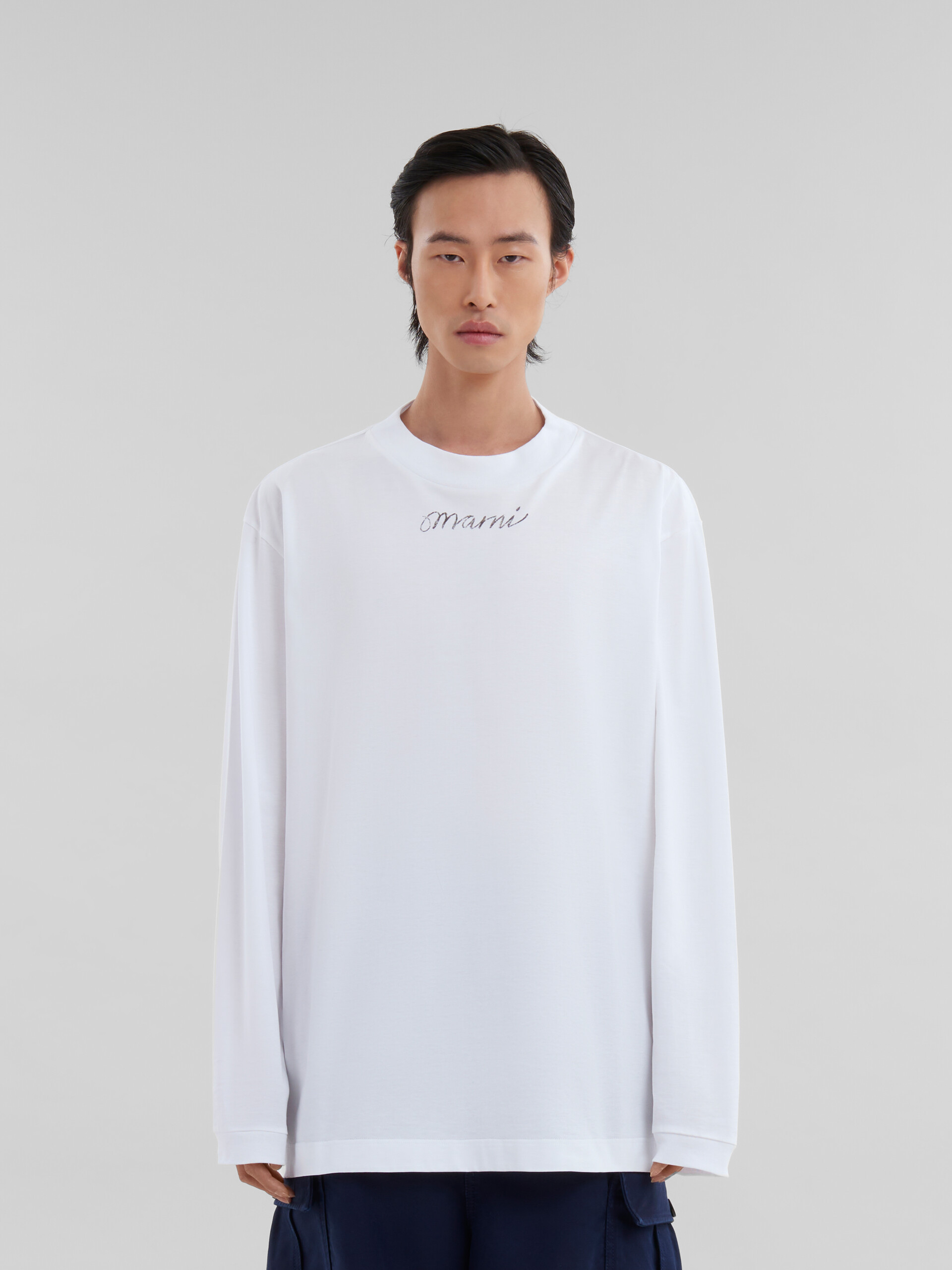 Marni Logo-print Cotton T-shirt In White