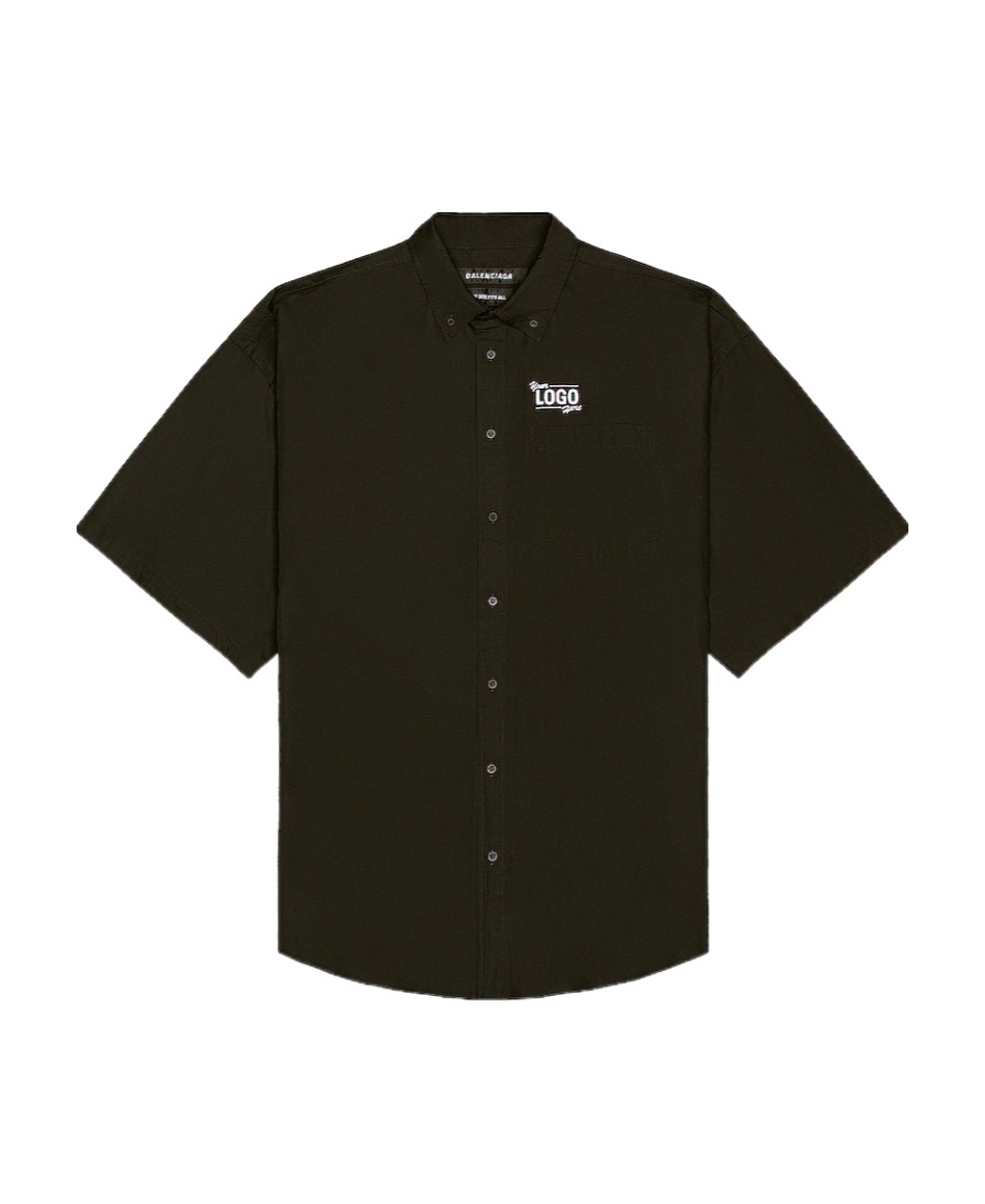 Balenciaga One Size Your Logo Here Short-sleeve Shirt In Black
