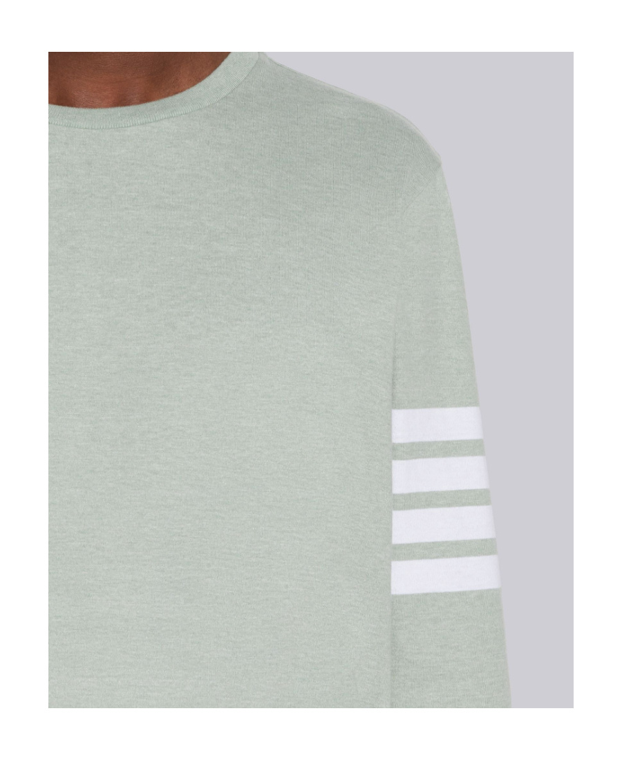 Shop Thom Browne 4-bar Crew-neck Sweatshirt In White