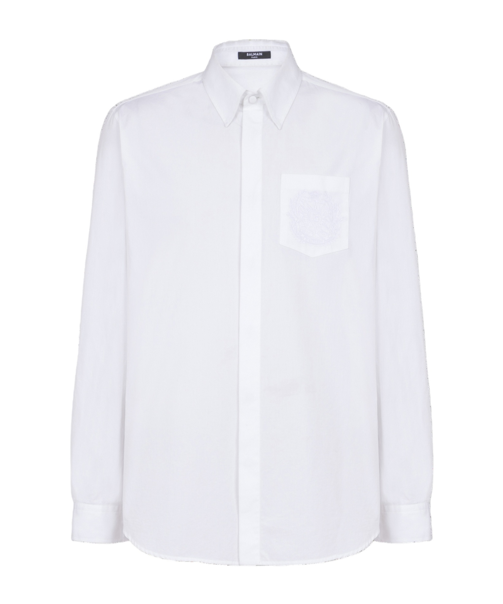 Balmain Cotton Poplin Crest Shirt