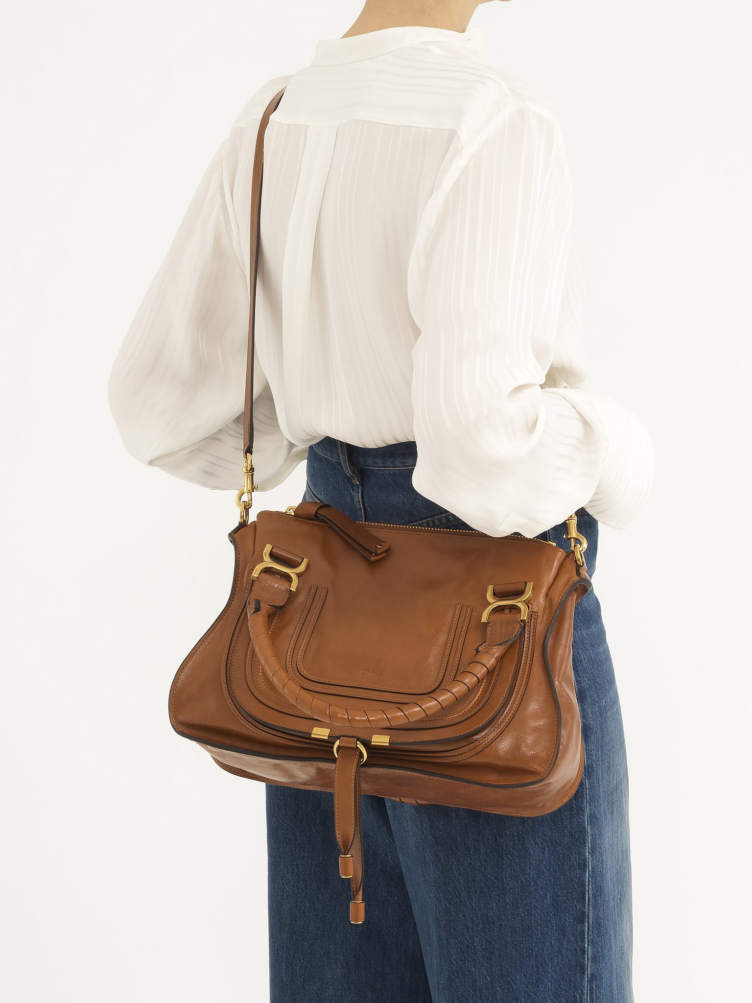 Chloé Chloe Women Brown Leather Medium Marcie Handbag In Brown