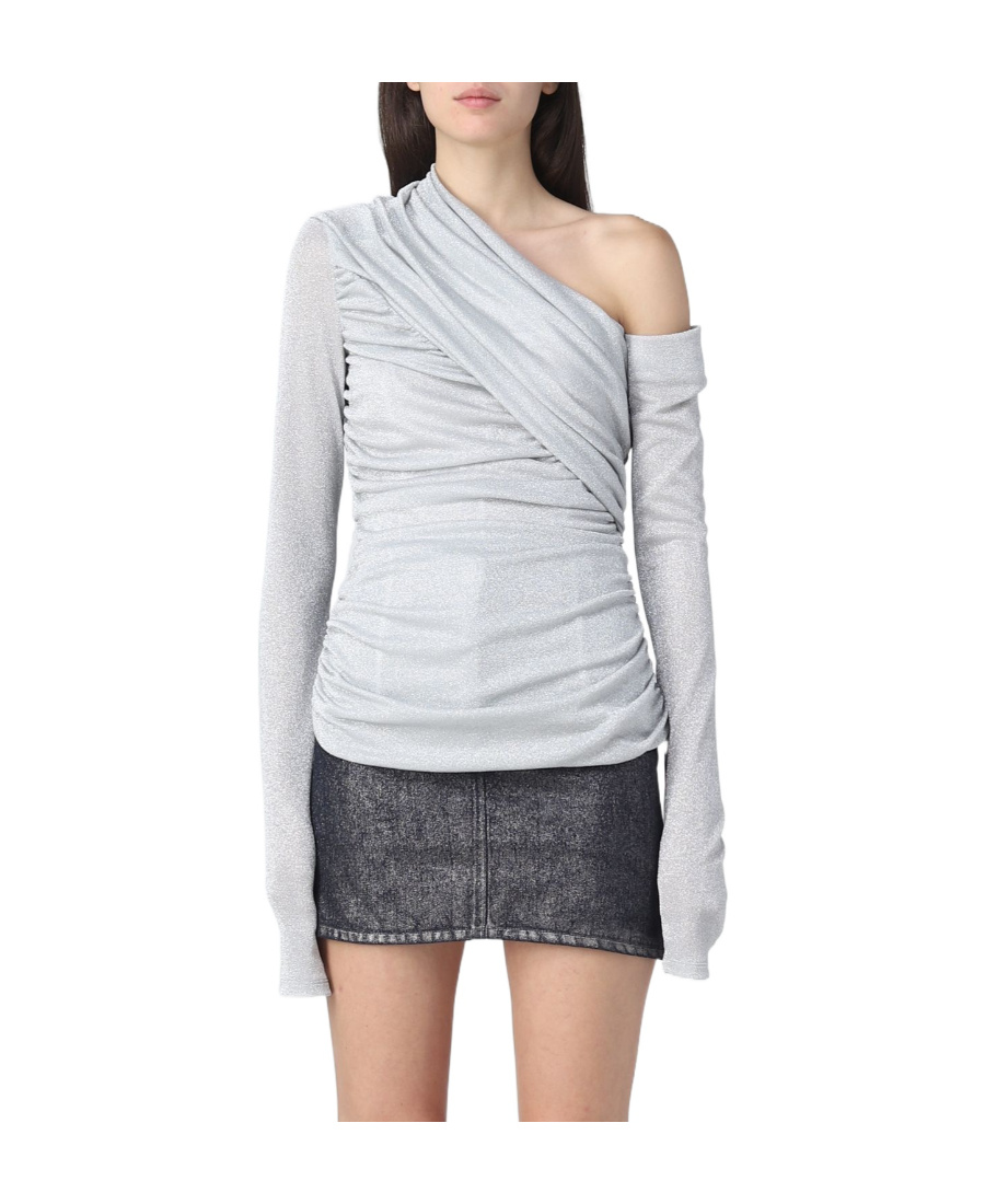 Msgm White Asymmetrical Blouse In White