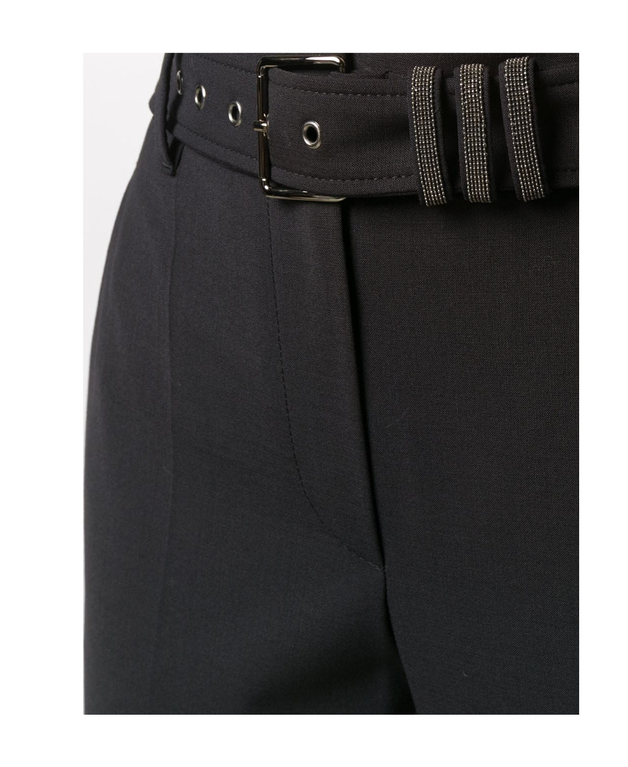 Brunello Cucinelli Belted Tailored Trousers In Black