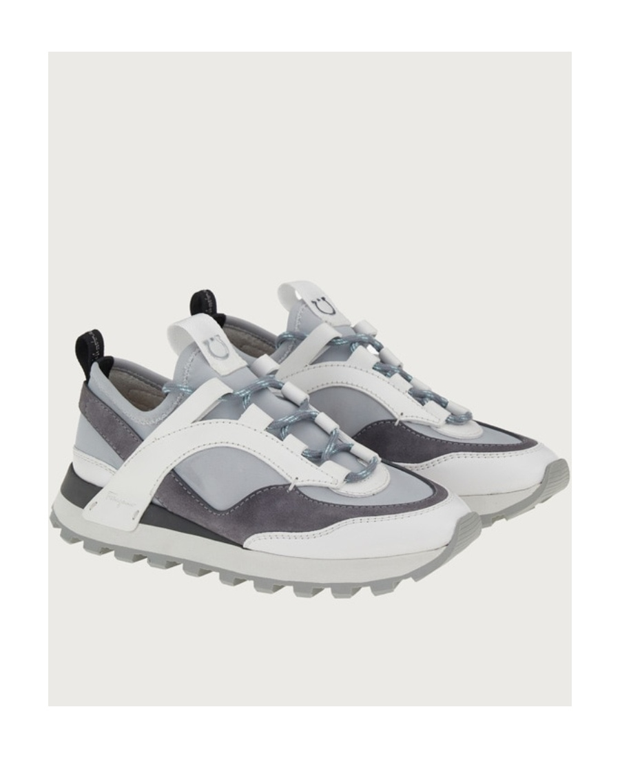 Ferragamo Lace-up Low-top Sneakers In Gray