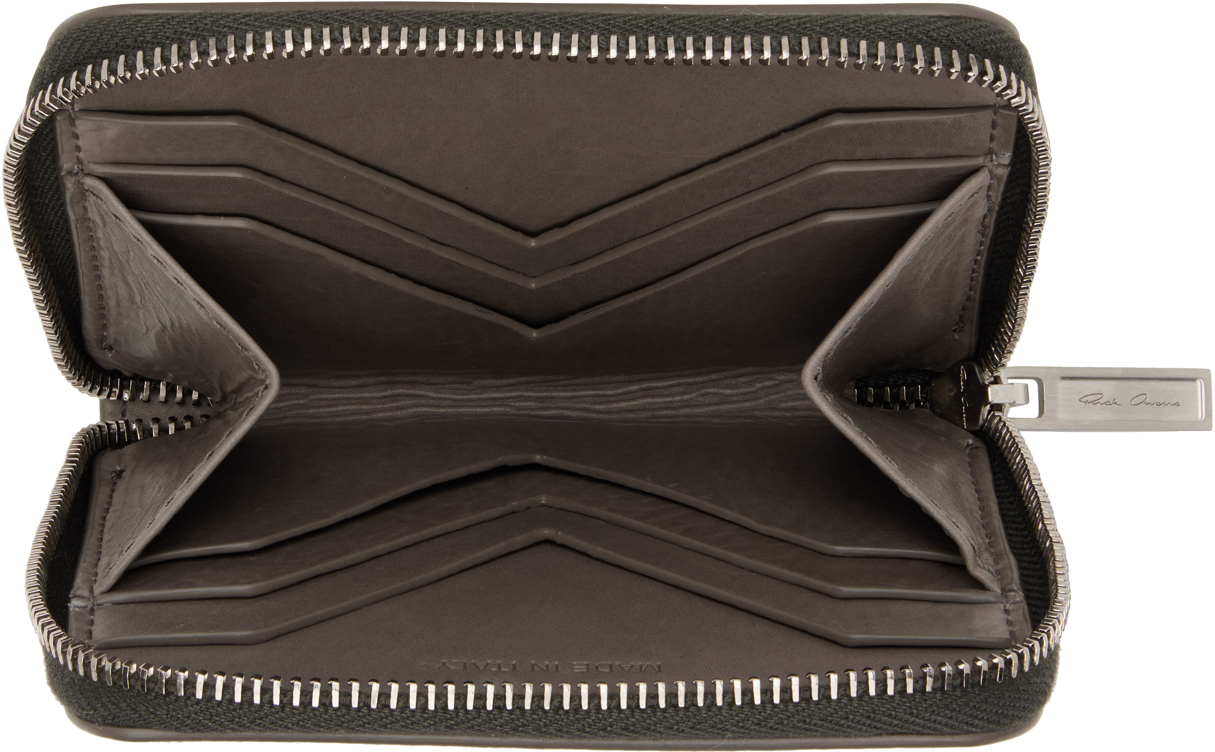 Rick Owens Gray Concordians Zipped Wallet In Gray