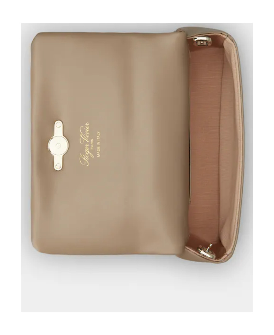 Roger Vivier Viv' Choc Phone Bag In Leather In Nude