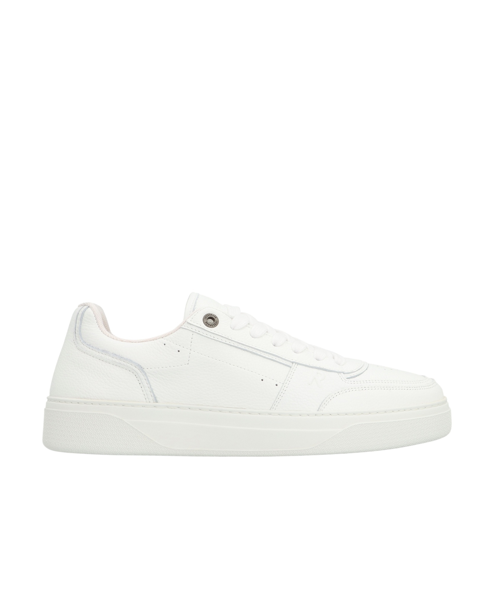 Represent Mens White Initial Leather Low-top Trainers In White