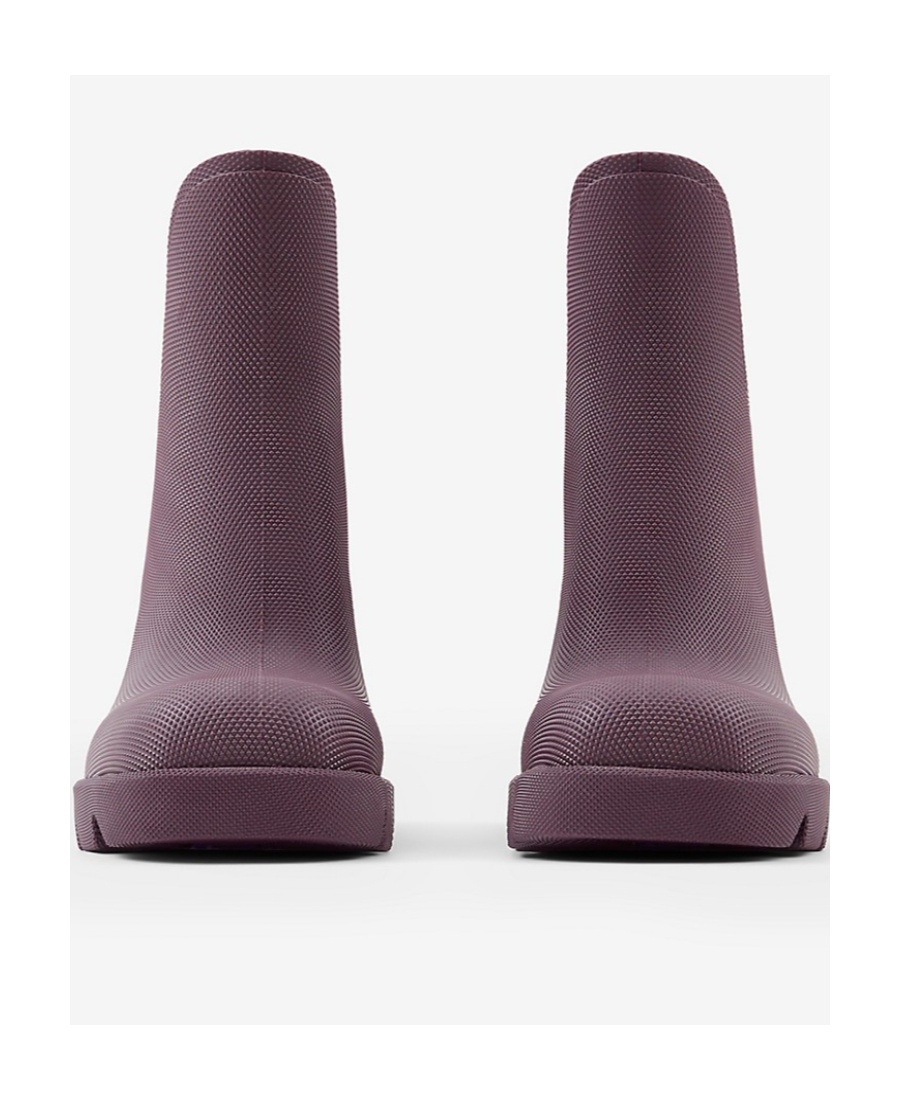 Burberry 70mm Round-toe Slip-on Boots In Purple