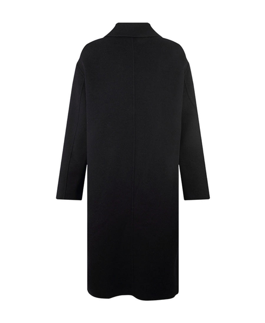 Max Mara Logo Coat In Black