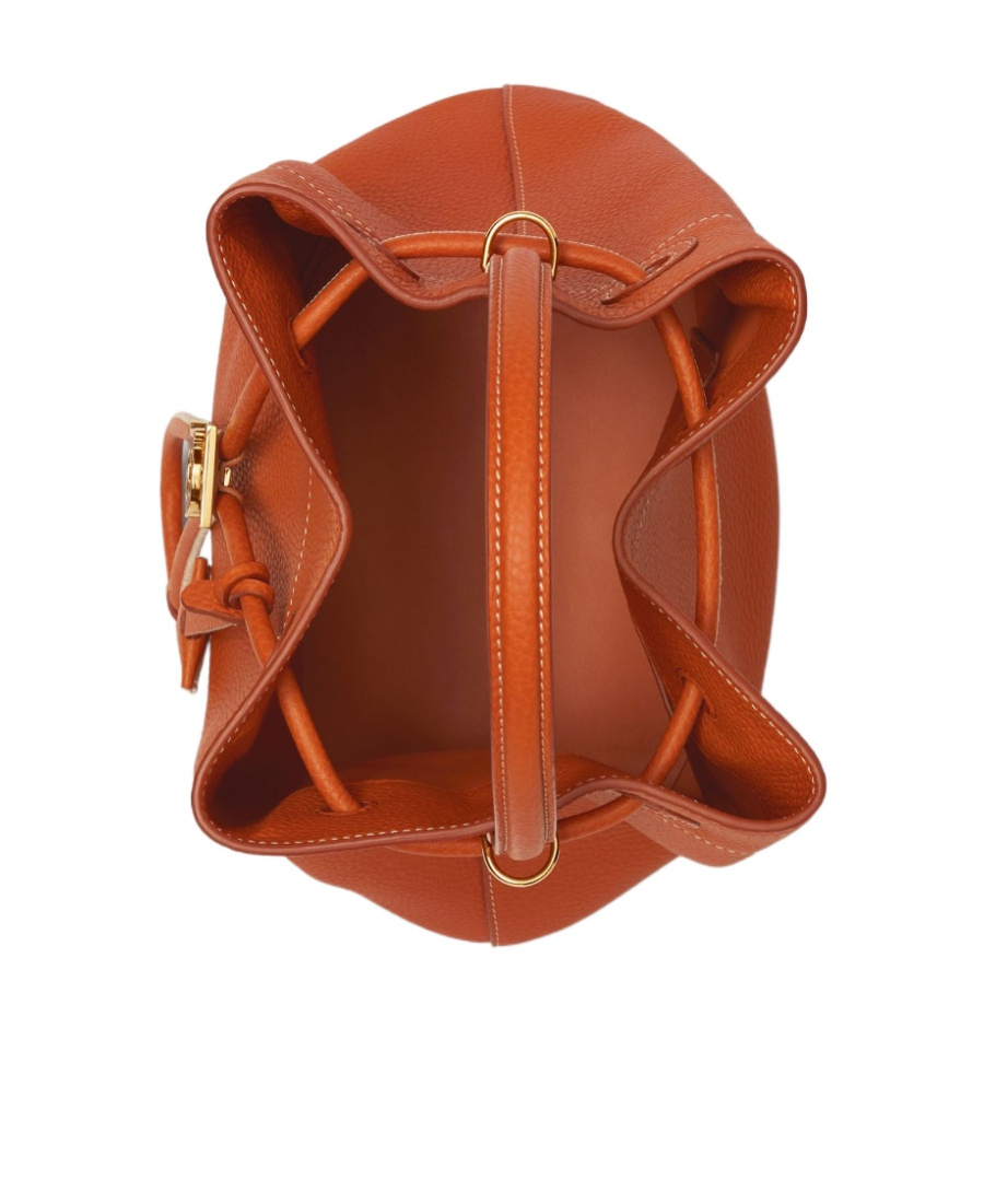 Burberry Pebble-textured Drawstring Tote In Brown