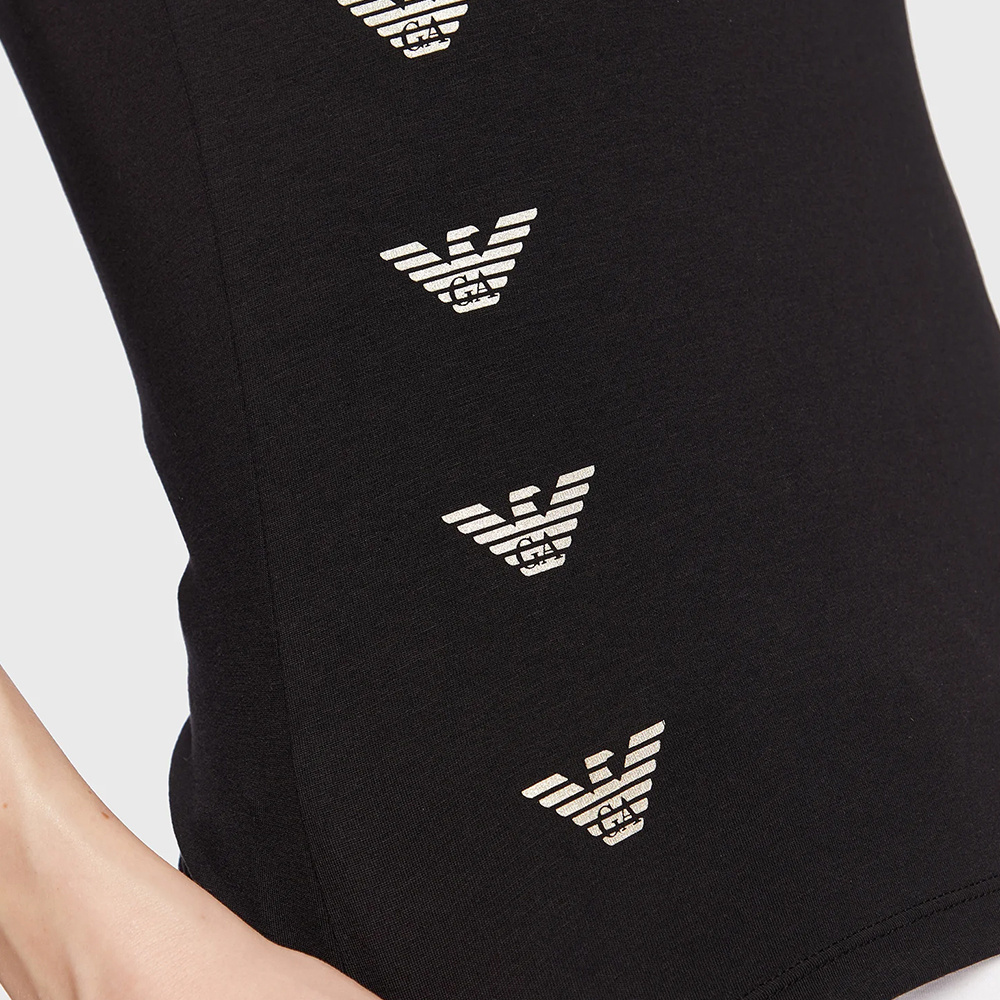 Ea7 T-shirt With Round Neck And Short Sleeves In Black
