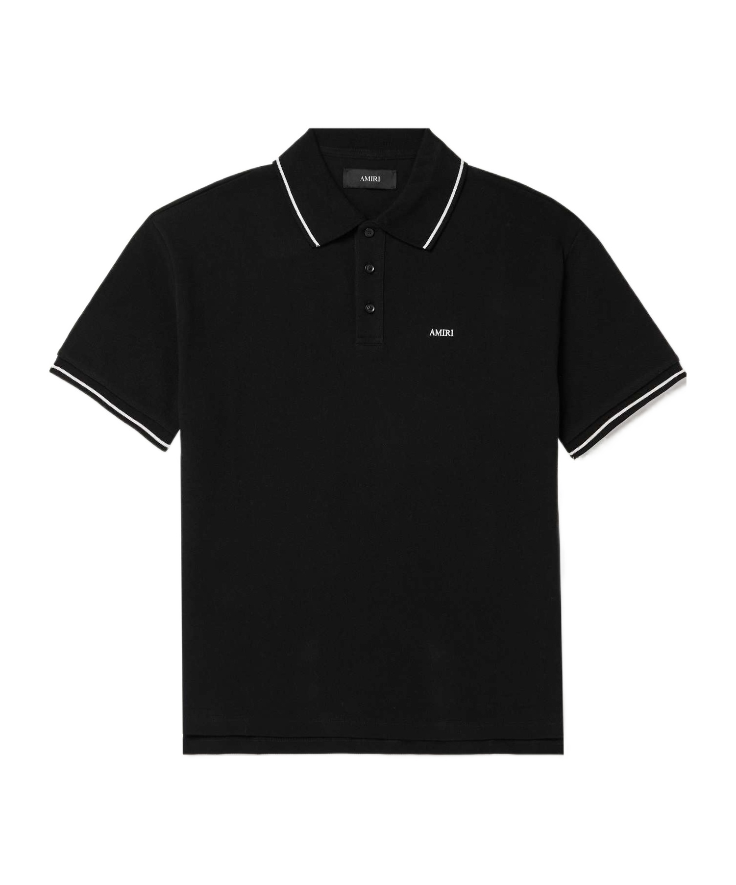 Amiri Tipped Collar Polo Shirt In Black