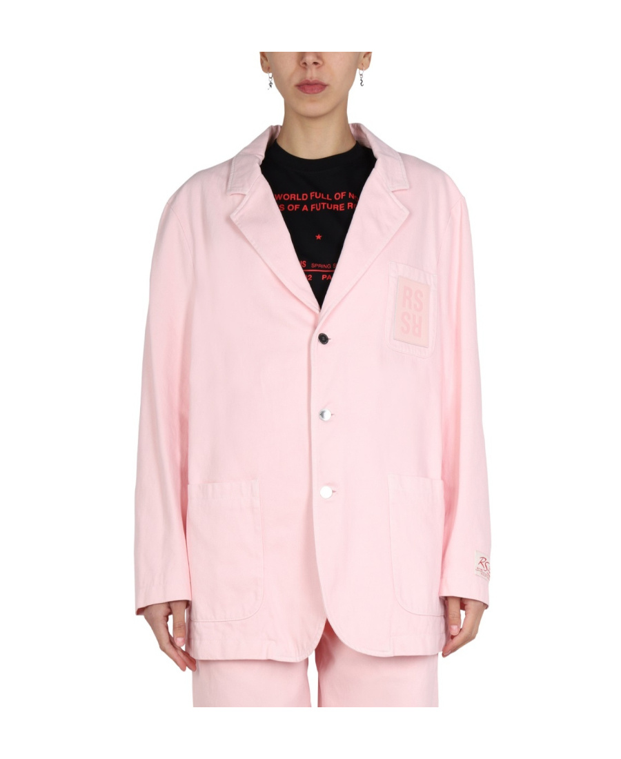 Raf Simons Denim Suit Jacket In Pink