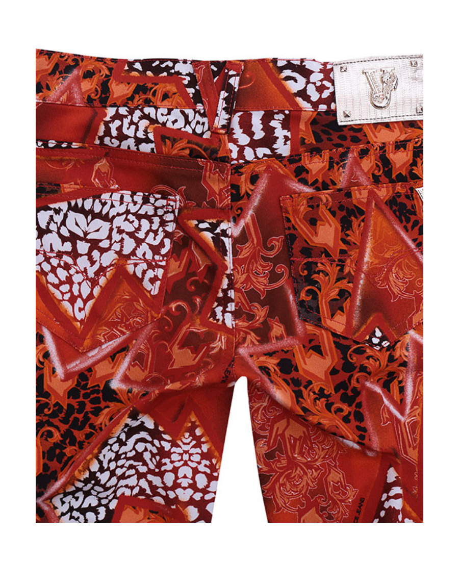 Versace Jeans Printed Casual Pants In Red