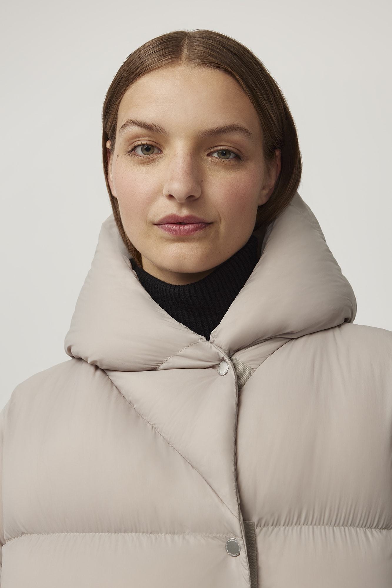 Shop Canada Goose Rhoda Hooded Puffer Jacket In Nude