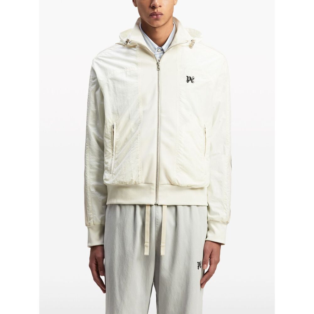 Palm Angels Monogram Nylon Track Jacket In White
