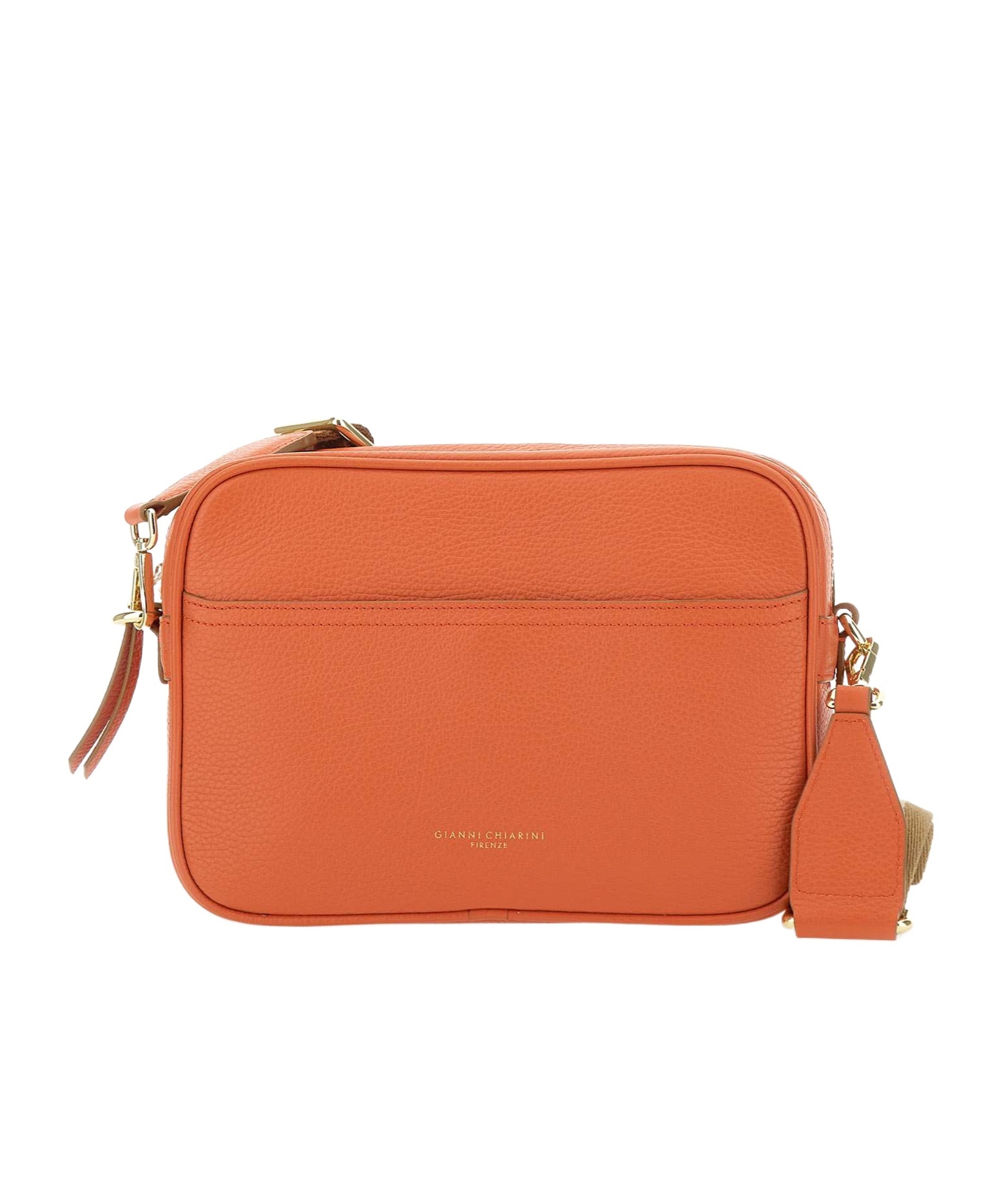 Gianni Chiarini Logo Stamp Zipped Shoulder Bag In Red