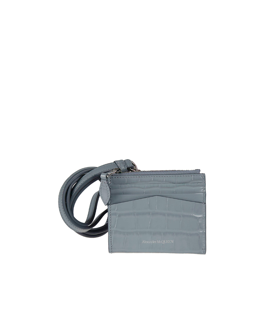 Shop Alexander Mcqueen Logo Card Bag In Gray