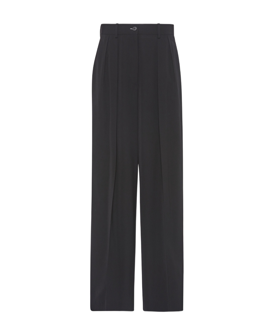 The Row Logo Low-waisted Dress Pants In Black