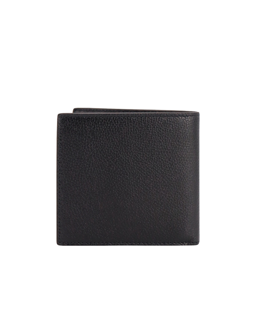 Shop Alexander Mcqueen Graffiti Bi-fold Leather Wallet In Black