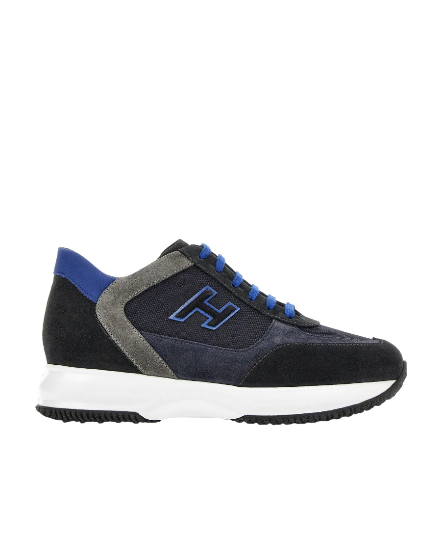 Hogan Interactive Leather Sneakers In Blue