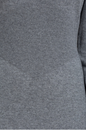 Givenchy Womens Medium Grey Side-slit Long-sleeve Cashmere Midi Jumper Dress Xs In Gray