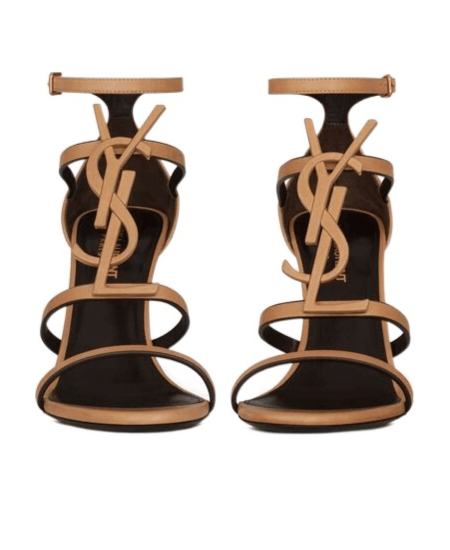 Saint Laurent Cassandra 100 Strappy Sandals In Brown