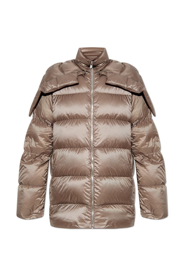 Rick Owens X Moncler Long-sleeved Down Jacket In Brown
