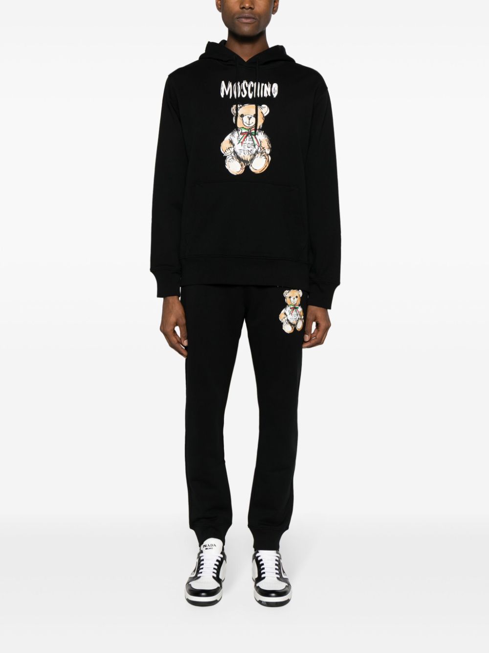 Moschino "drawn Teddy Bear" Sweatshirt In Black
