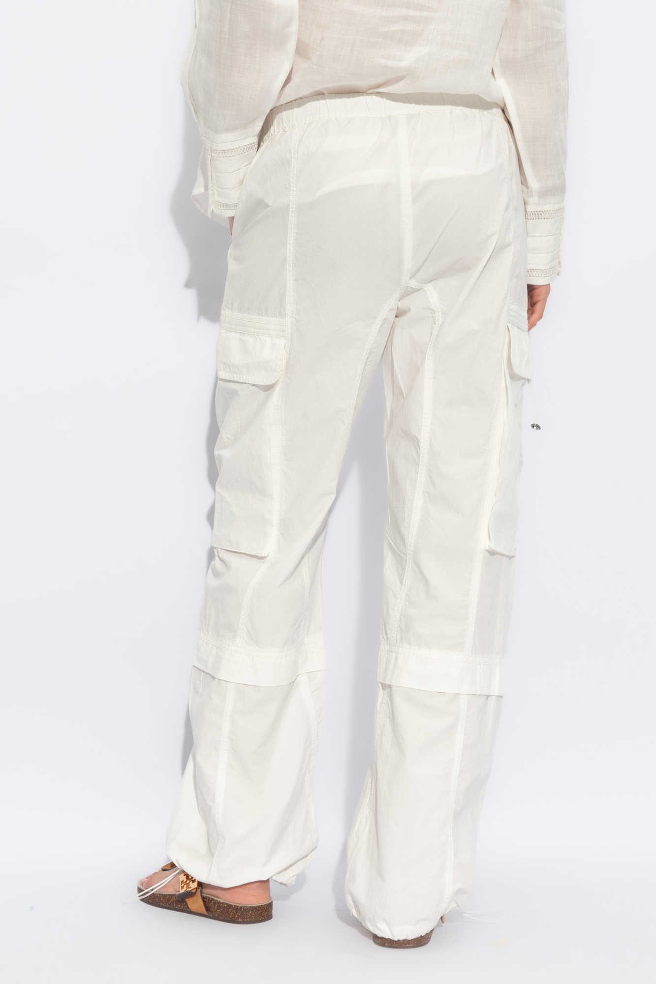 Allsaints Barbara Adjustable Cuffed Cargo Trousers In White