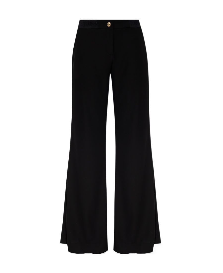 VERSACE JEANS LOGO-DETAIL WIDE LEG TROUSERS