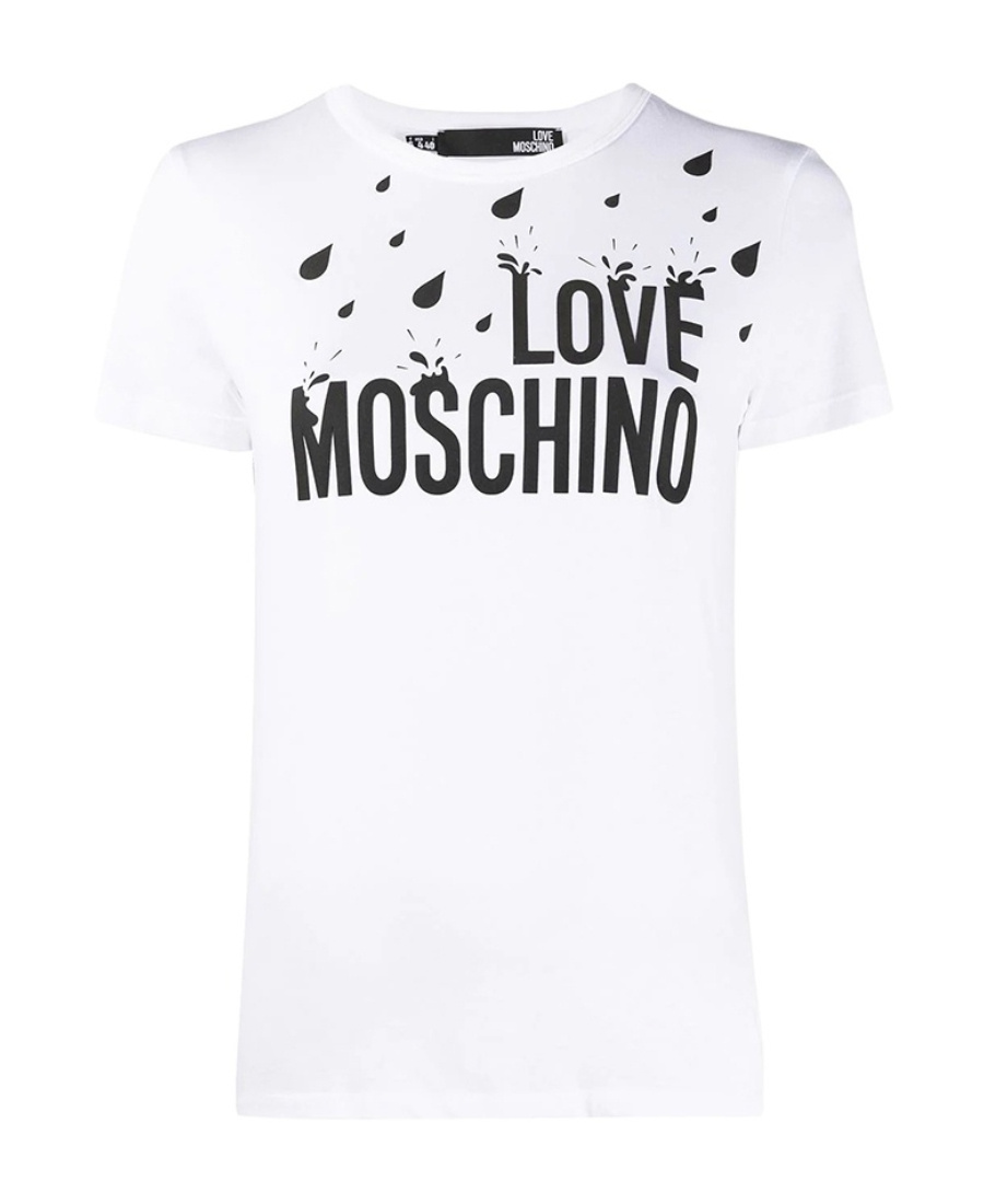 Moschino T-shirt With Round Neck And Short Sleeves In White