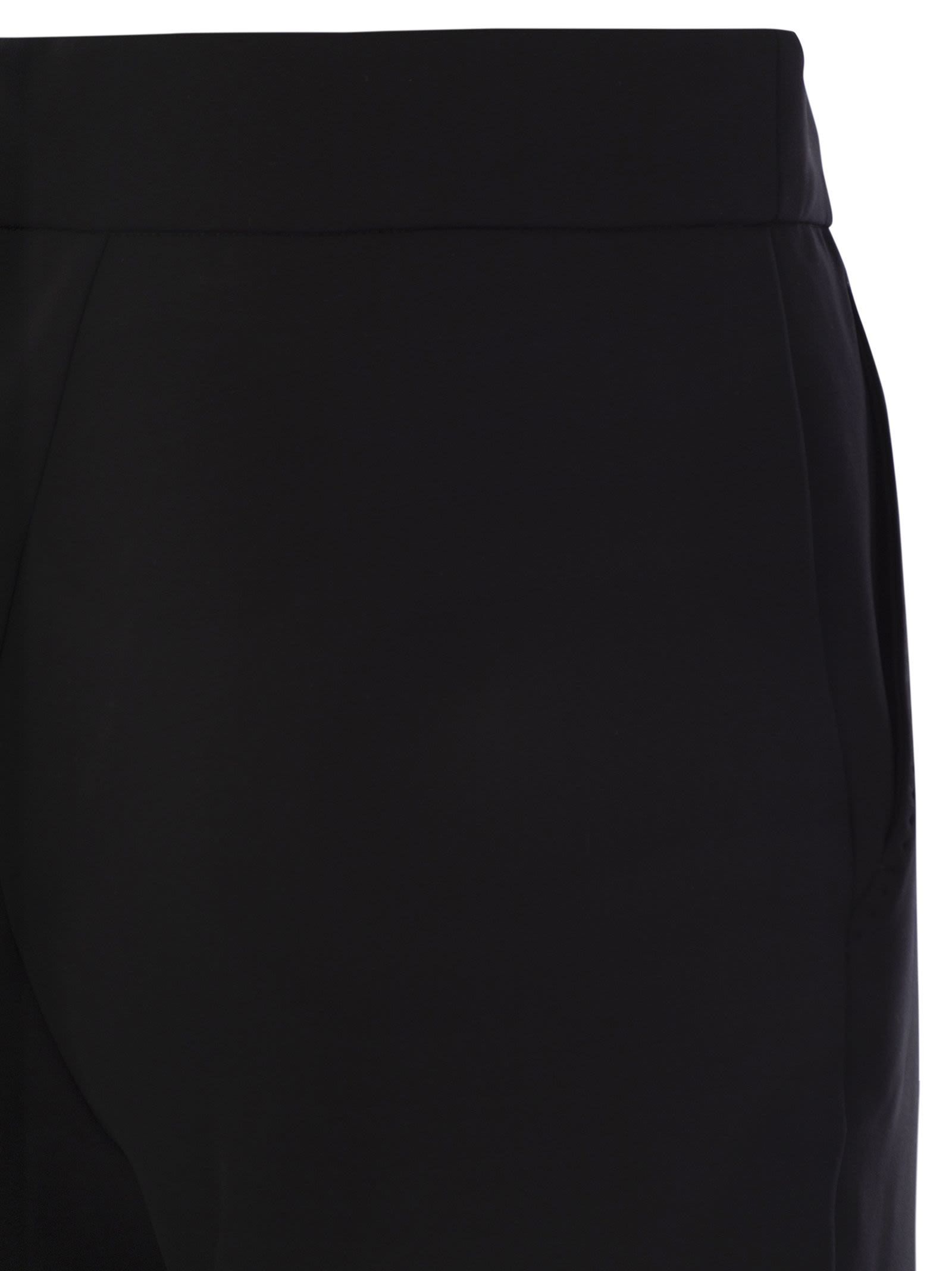 Max Mara Nepeta Stretch Virgin Wool Flare Leg Ankle Trousers In Black