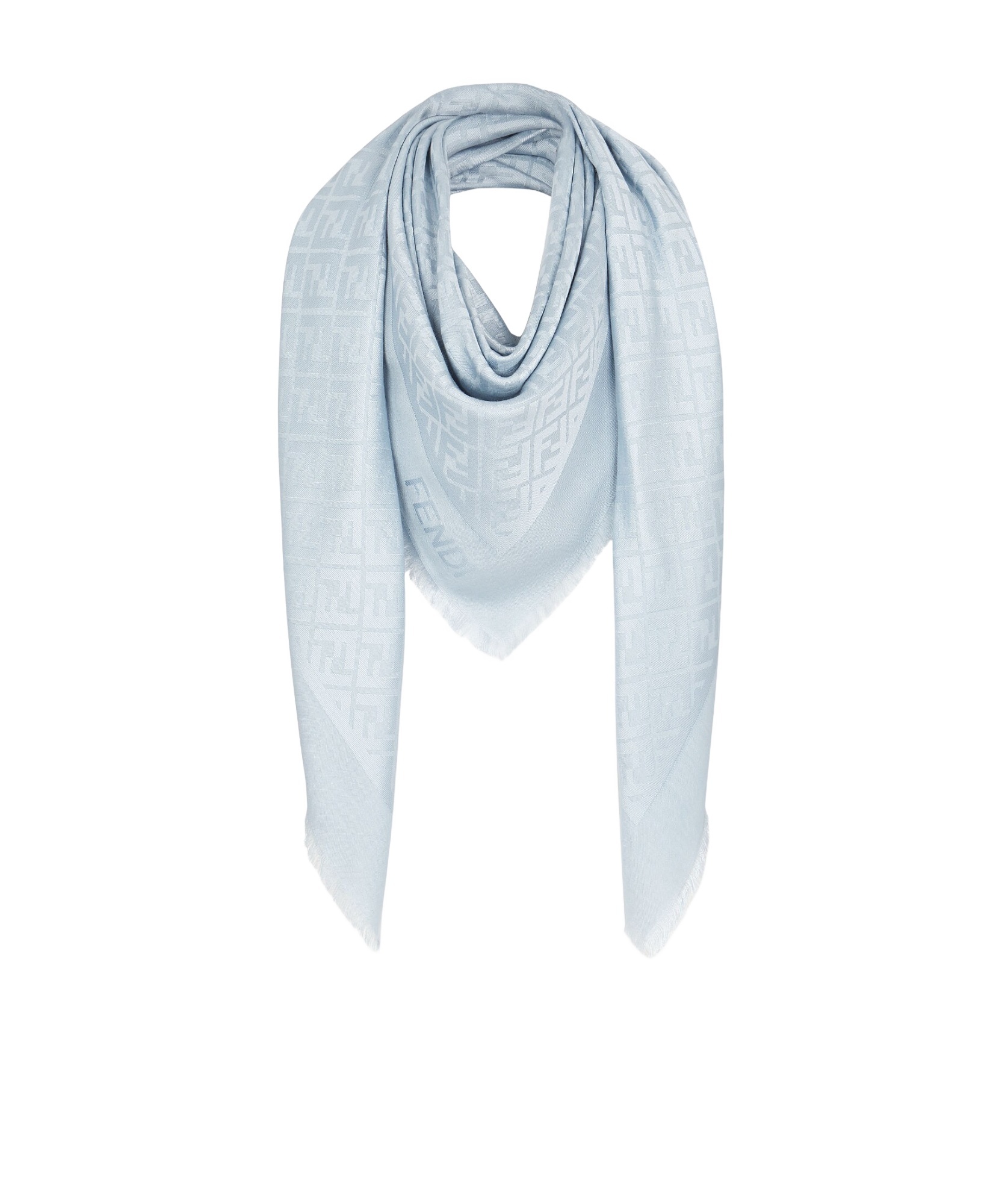 Fendi Monogram-pattern Scarf In Blue