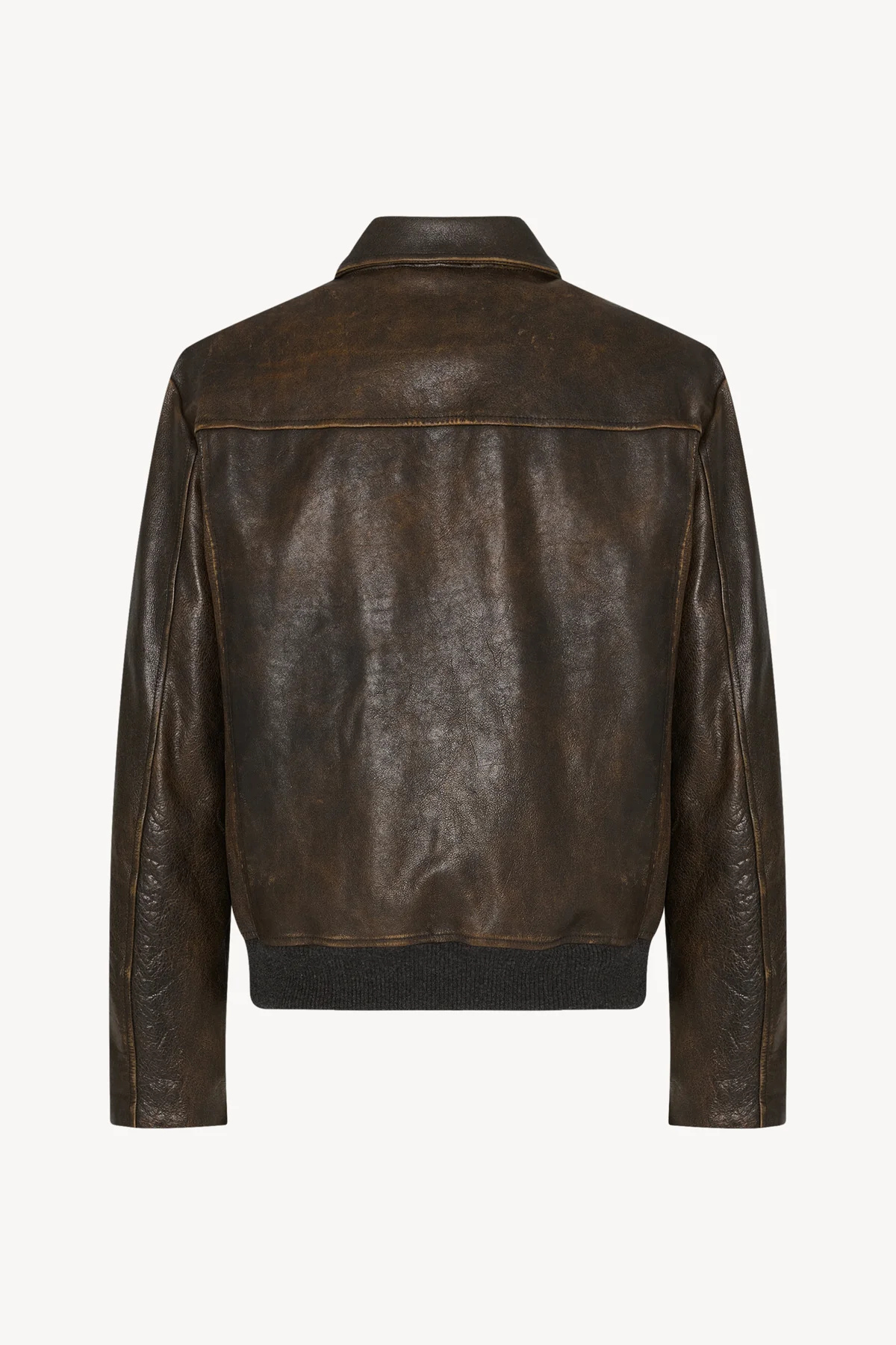 The Row Akia Jacket In Leather In Brown