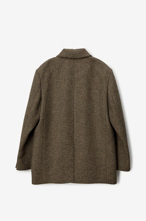 Dunst Brown Single-breasted Jacket With All-over Check Motif In Wool Woman In Brown
