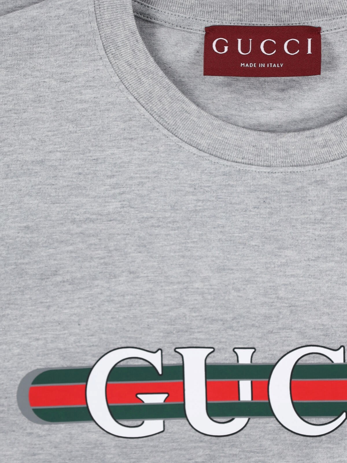 Gucci Cotton Jersey T-shirt With Print In Gray