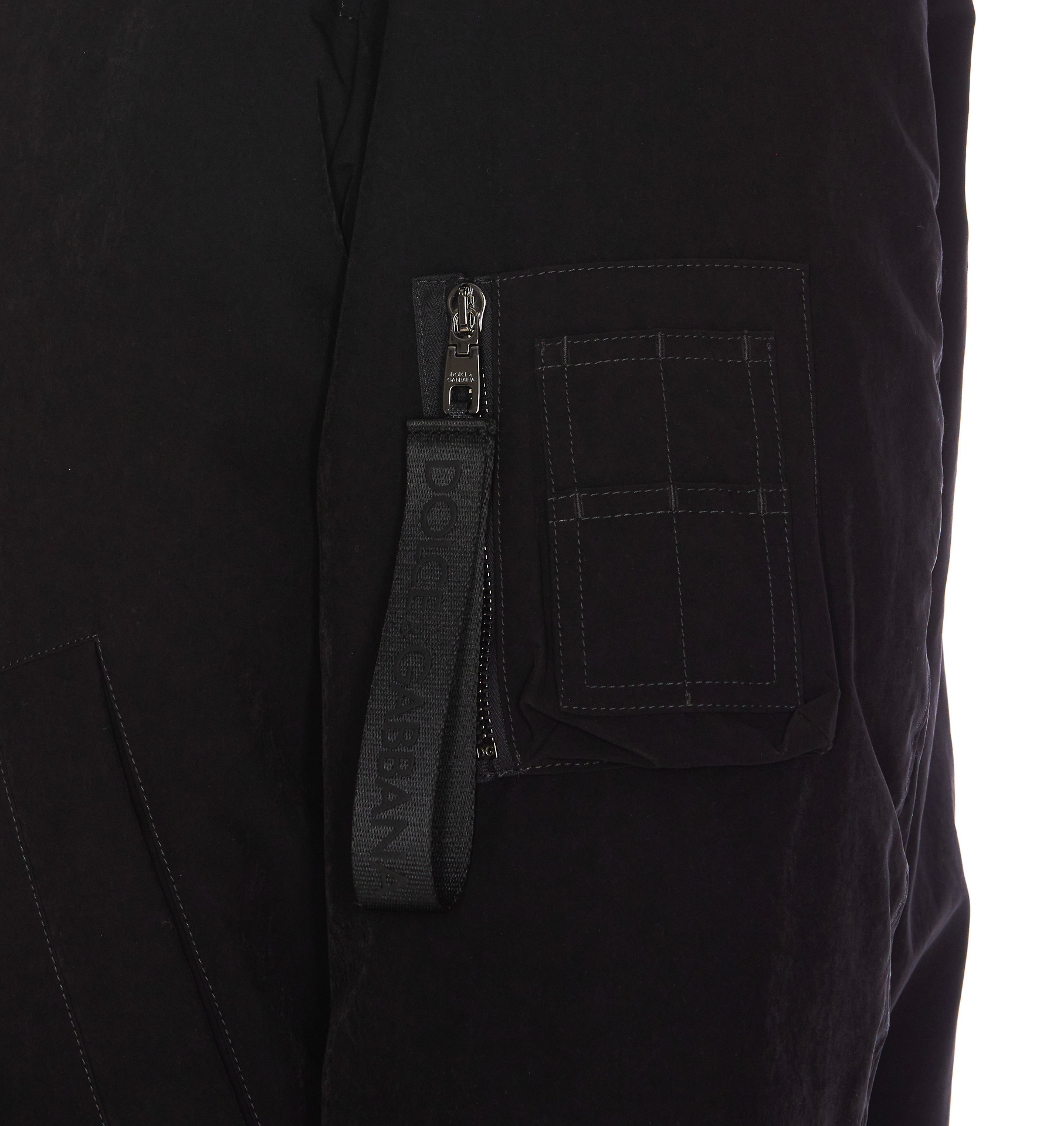 Dolce & Gabbana Bomber Jacket In Technical Fabric In Black
