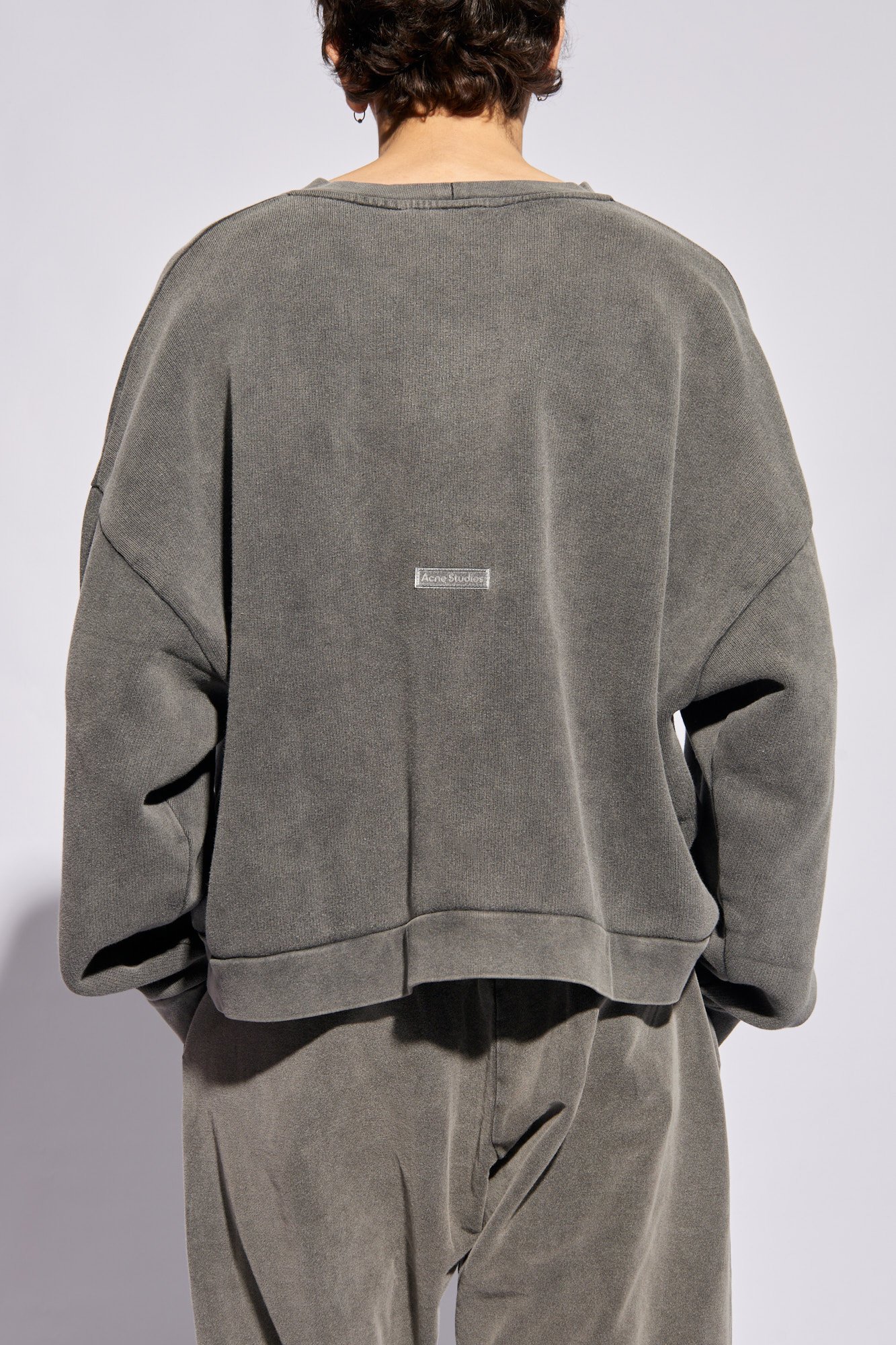 Acne Studios Man Black Sweatshirts In Gray