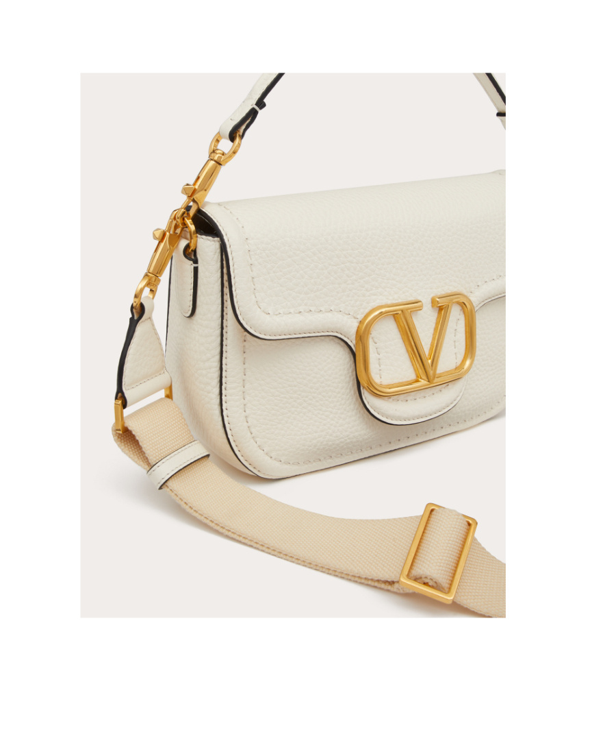 Valentino Garavani Alltime Grainy Calfskin Shoulder Bag Woman Ivory Uni