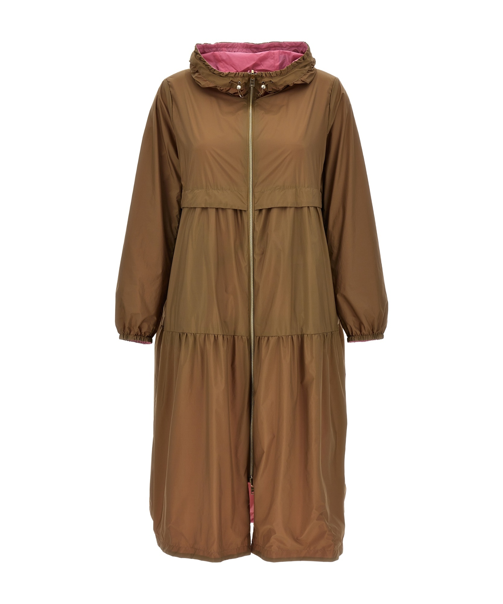 Herno Reversible Long Jacket In Brown