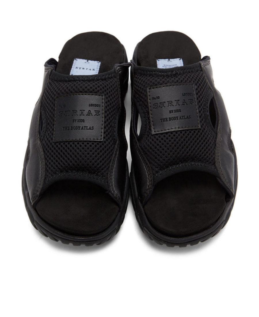 MCQ BY ALEXANDER MCQUEEN PADDED LOGO-PATCH SLIPPERS
