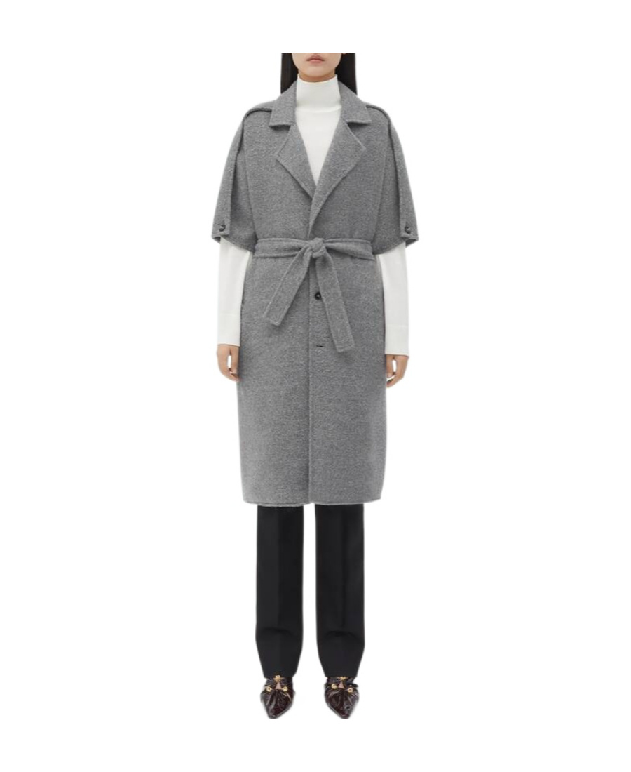 Bottega Veneta Wool Cashmere Single-breasted Coat In Gray