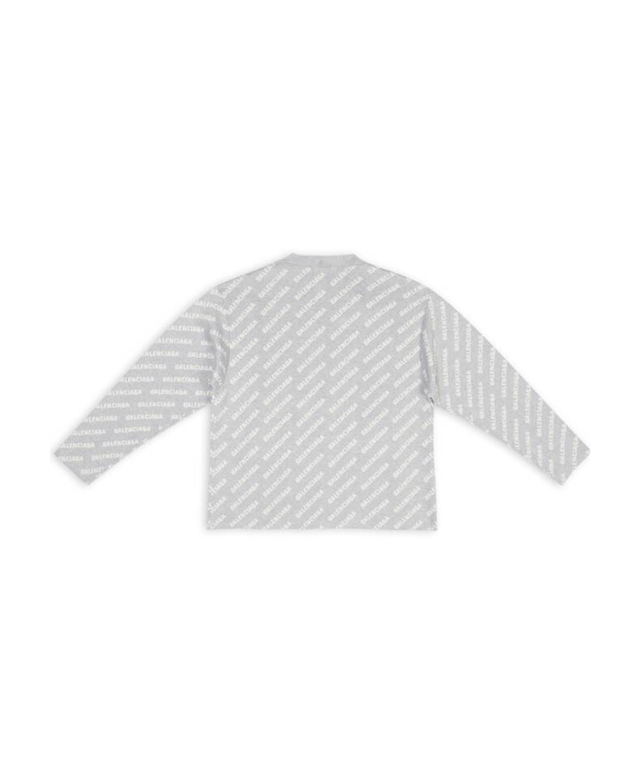 Balenciaga Logo-print Button-up Cardigan In Gray